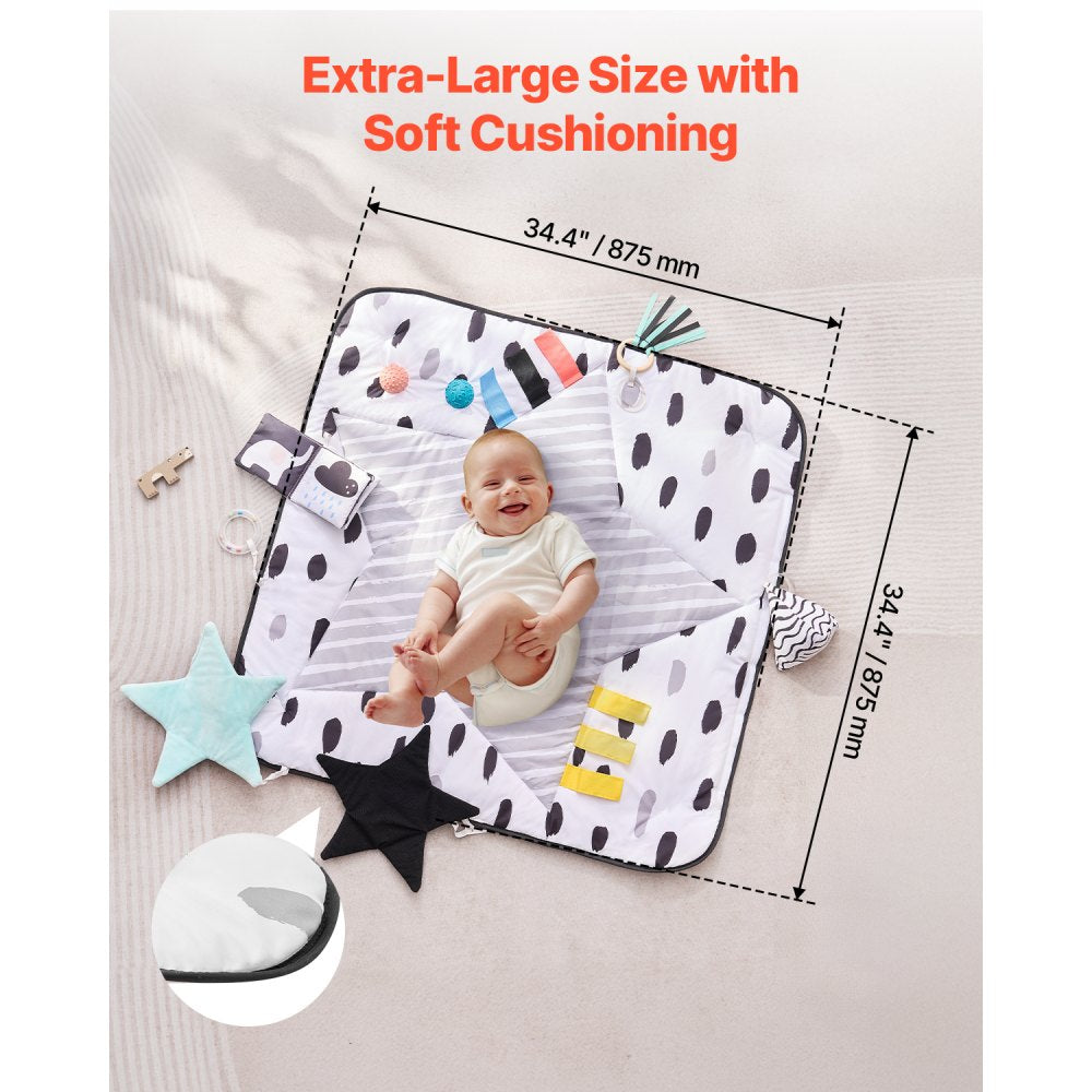Buy Baby Play Gym Mat Tummy Time Activity Mat With 6 Sensory Toy 34 4 X 34 4 – Hamro Appliances