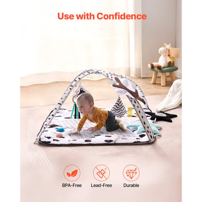 Buy Baby Play Gym Mat Tummy Time Activity Mat With 6 Sensory Toy 34 4 X 34 4 – Hamro Appliances