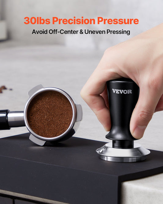 Espresso Tamper 58mm, Spring Loaded Coffee Tamper, 30 lbs Tamper Tool Espresso, Stainless Tamper with Non-Slip Grip