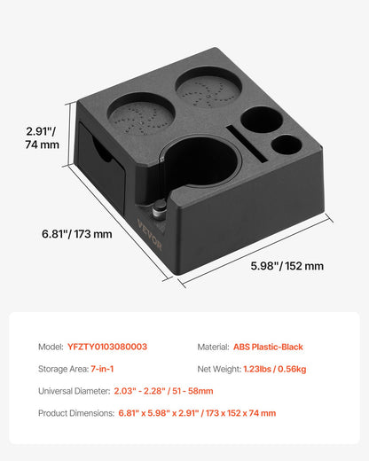 VEVOR ABS Espresso Tamping Station 51-58 mm Station with Detachable Slot