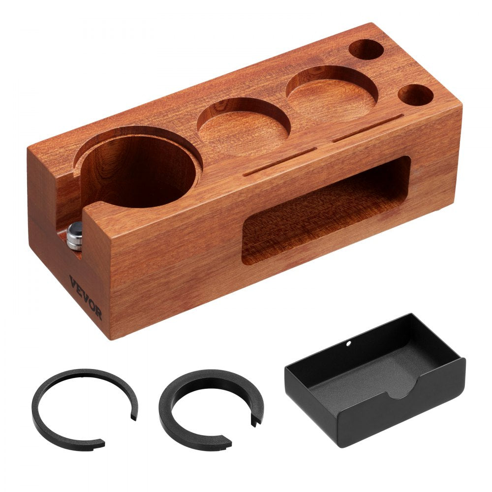 VEVOR Wooden Espresso Tamping Station 51-58 mm Station with Detachable Slot