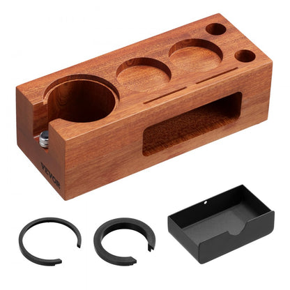 VEVOR Wooden Espresso Tamping Station 51-58 mm Station with Detachable Slot