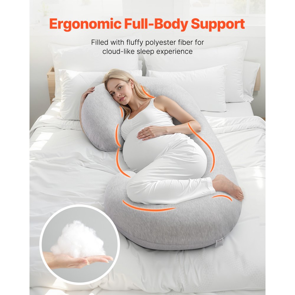 Pregnancy Pillow C-Shaped Full Body Maternity Pillow Soft and Breathable