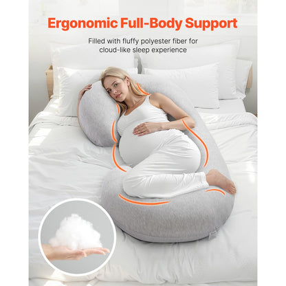 Pregnancy Pillow C-Shaped Full Body Maternity Pillow Soft and Breathable