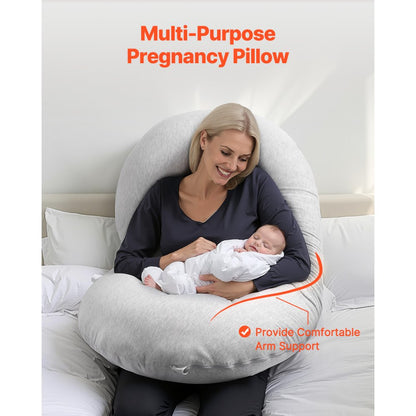 Pregnancy Pillow C-Shaped Full Body Maternity Pillow Soft and Breathable