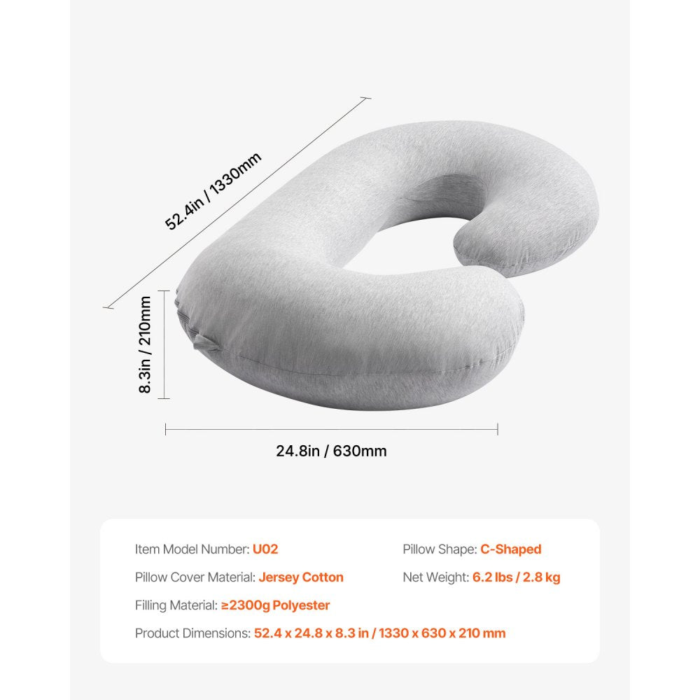 Pregnancy Pillow C-Shaped Full Body Maternity Pillow Soft and Breathable