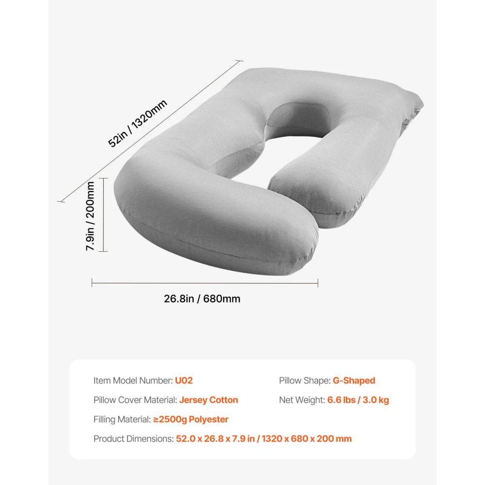 Pregnancy Pillow G-Shaped Full Body Maternity Pillow Soft and Breathable