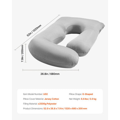 Pregnancy Pillow G-Shaped Full Body Maternity Pillow Soft and Breathable