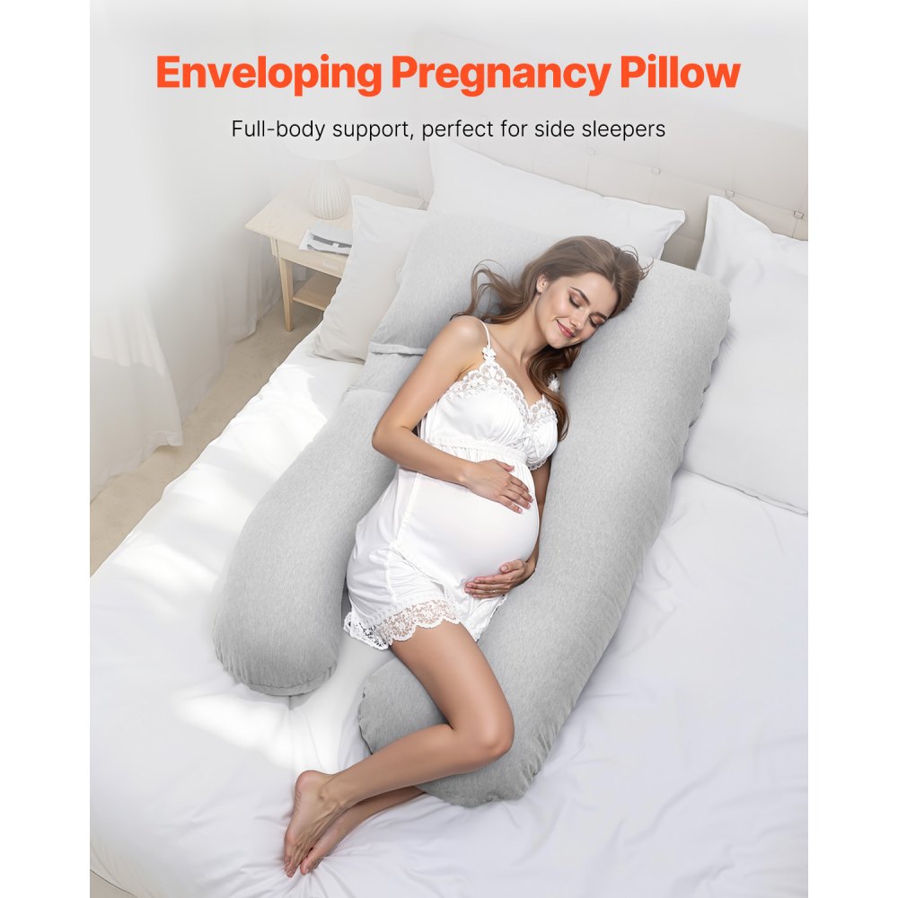 VEVOR Pregnancy Pillow U-Shaped Full Body Maternity Pillow Soft and Breathable