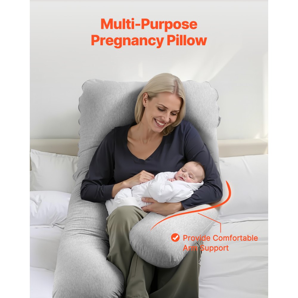 VEVOR Pregnancy Pillow U-Shaped Full Body Maternity Pillow Soft and Breathable