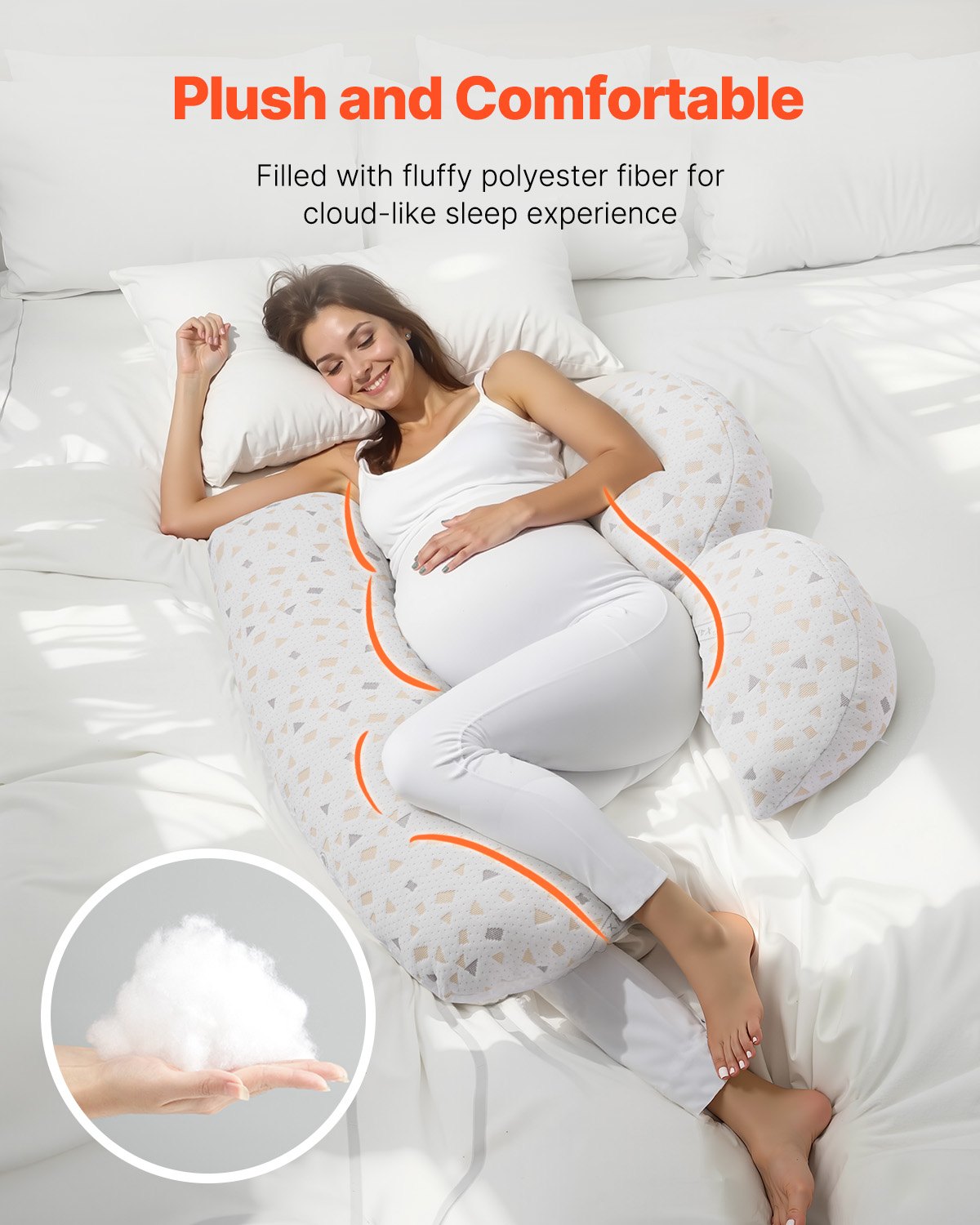 VEVOR Pregnancy Pillows Adjustable & Soft Maternity Pillow for Pregnant Women