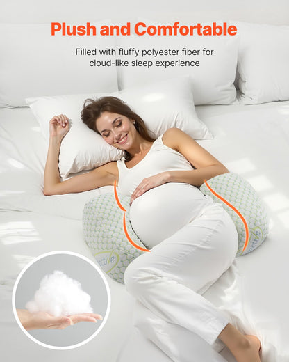 VEVOR Pregnancy Wedge Pillow W Shape Pregnant Maternity Pillow Soft & Breathable
