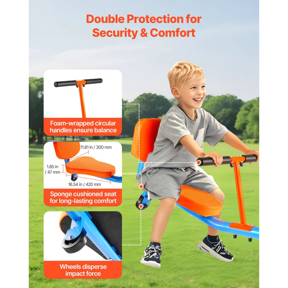 VEVOR Kids Seesaw 136 kg Capacity 360 Degrees Rotating Teeter Totter Aged 3+