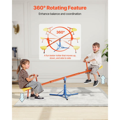 Kids Seesaw 45.4 kg Capacity 360 Degrees Rotating Teeter Totter Aged 3+
