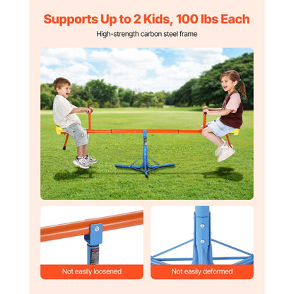Kids Seesaw 45.4 kg Capacity 360 Degrees Rotating Teeter Totter Aged 3+