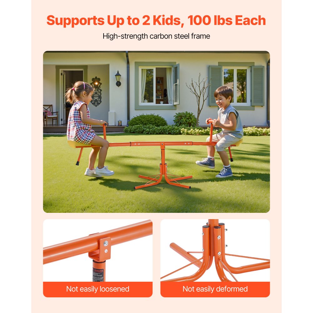 Kids Seesaw 45.4 kg Capacity Swiveling 360 Degrees Rotating Teeter Totter