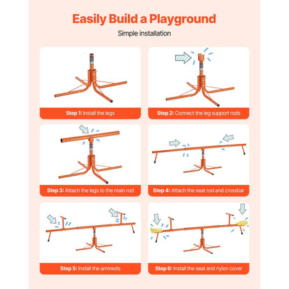 Kids Seesaw 45.4 kg Capacity Swiveling 360 Degrees Rotating Teeter Totter