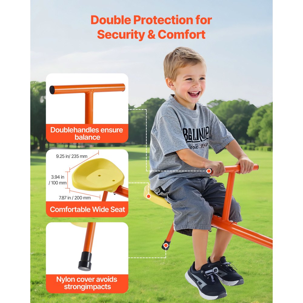 Kids Seesaw 45.4 kg Capacity Swiveling 360 Degrees Rotating Teeter Totter