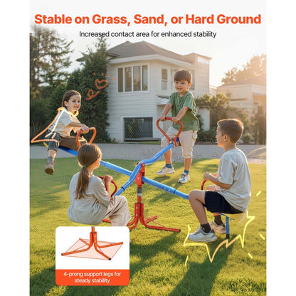 VEVOR 2-4 Kids Seesaw 49.9 kg Capacity 360 Degrees Rotating Teeter Totter Age 3+