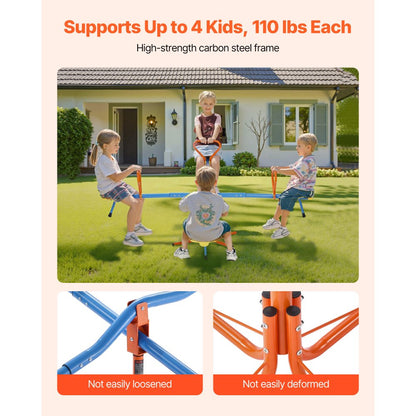 VEVOR 2-4 Kids Seesaw 49.9 kg Capacity 360 Degrees Rotating Teeter Totter Age 3+