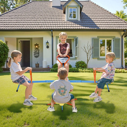VEVOR 2-4 Kids Seesaw 49.9 kg Capacity 360 Degrees Rotating Teeter Totter Age 3+