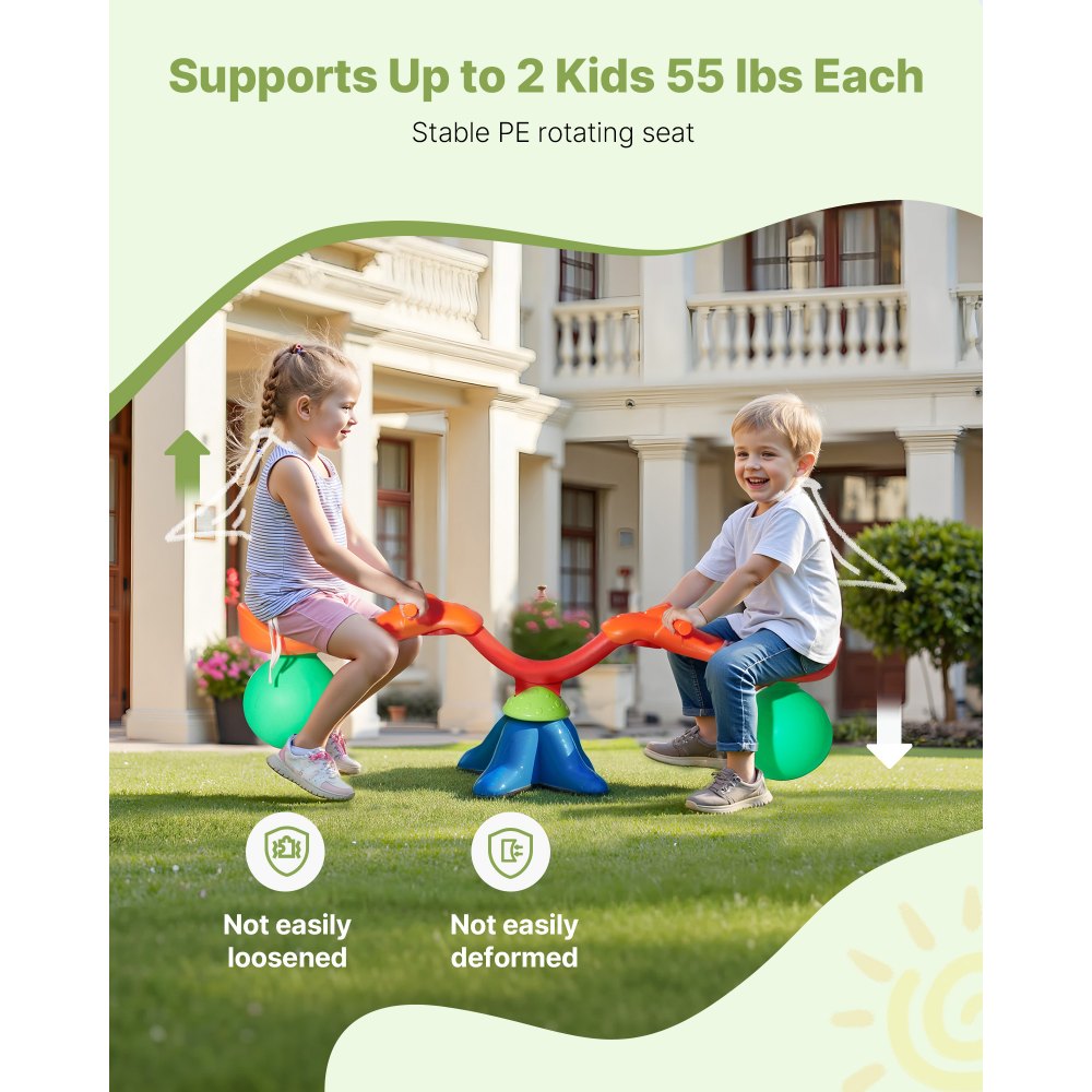 VEVOR Kids Seesaw 24.95 kg Capacity 360 Degrees Rotating Teeter Totter Aged 3+