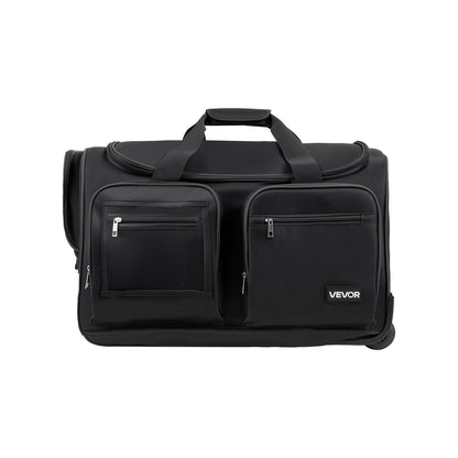 Dance Bag with Garment Rack, 584.2 mm Rolling Dance Duffel, with Wheels, USB Port, Height Adjustable Clothes Rack, Privacy Protection Curtain, Ideal for Travel and Competitions, Matte Black