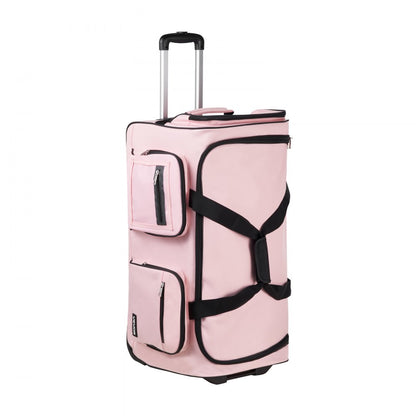 VEVOR 29 Inch Dance Bag with Garment Rack Rolling Duffle with Curtain Matte Pink