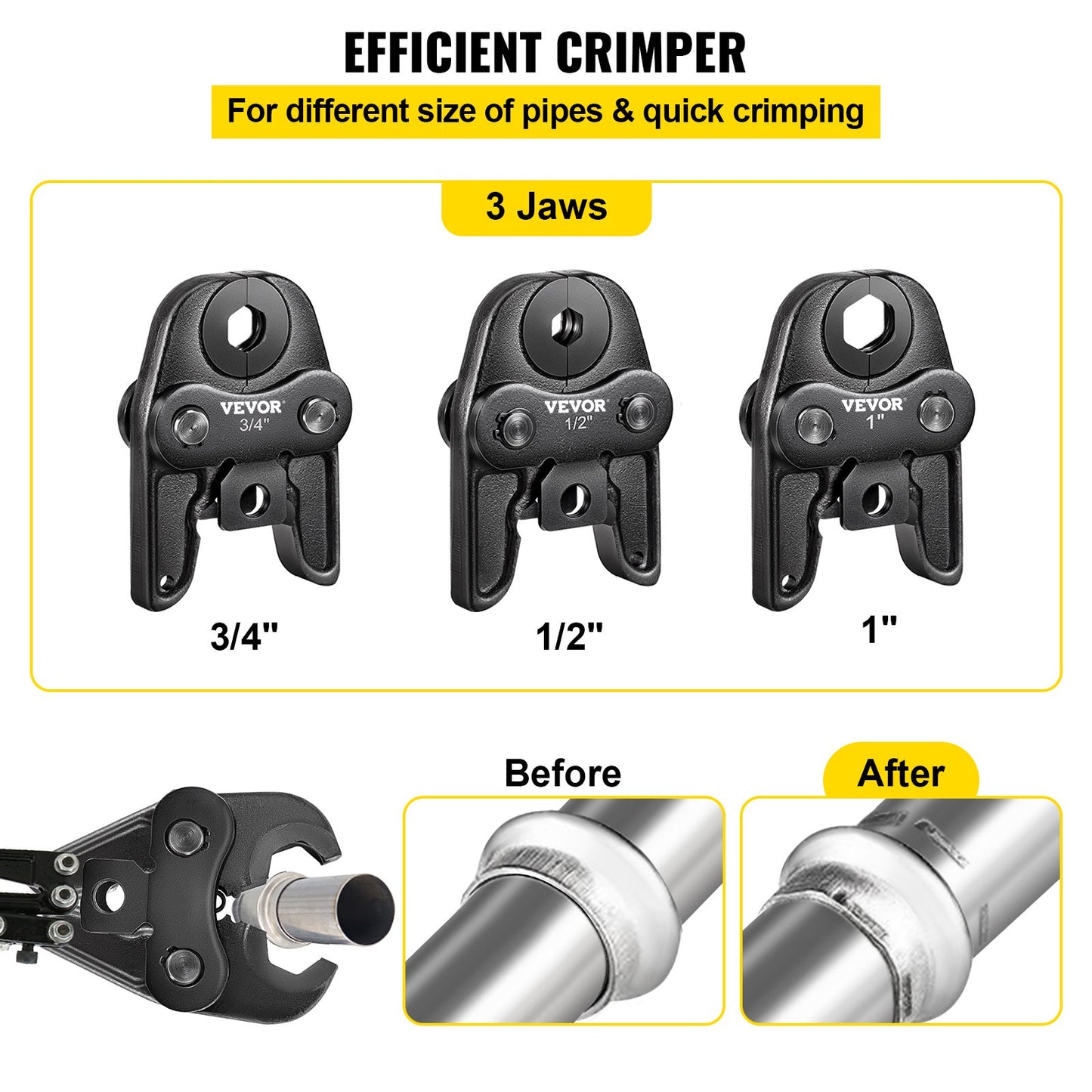 VEVOR Compact Propress Jaw 1.3/1.9/2.5cm Propress Compact Press Jaw 40 Cr Steel