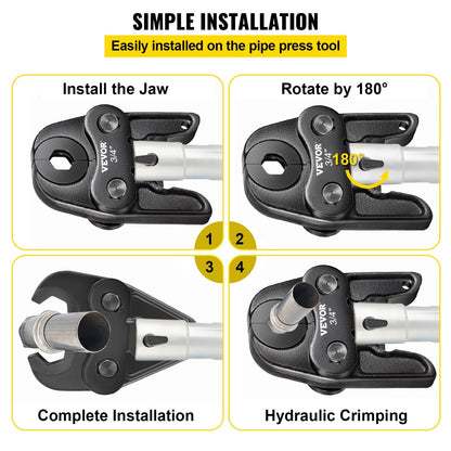 Compact Propress Jaw Set, 1.3/1.9/2.5 cm, 40Cr Steel for Pipe Wrench Tools