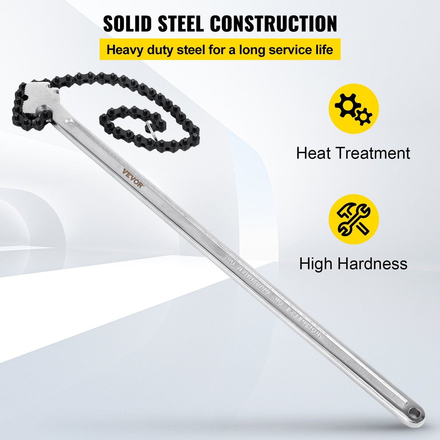 24m Heavy Duty Carbon Steel Chain Pipe Wrench, 170mm Diameter Capacity