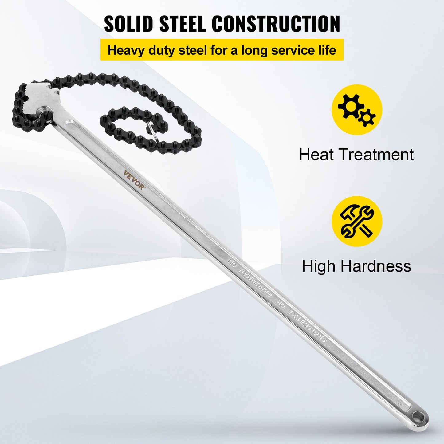 VEVOR 24inch Chain Wrench Carbon Steel Chain Pipe Wrench Heavy Duty 6.7inch Diameter