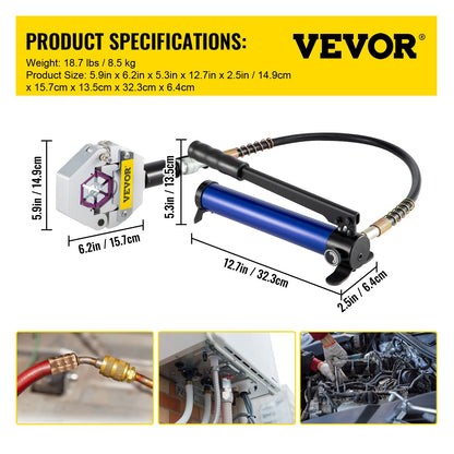 Separable Hydraulic Hose Crimper 7 Dies With Aluminum Pump  A/C Air Condtioning