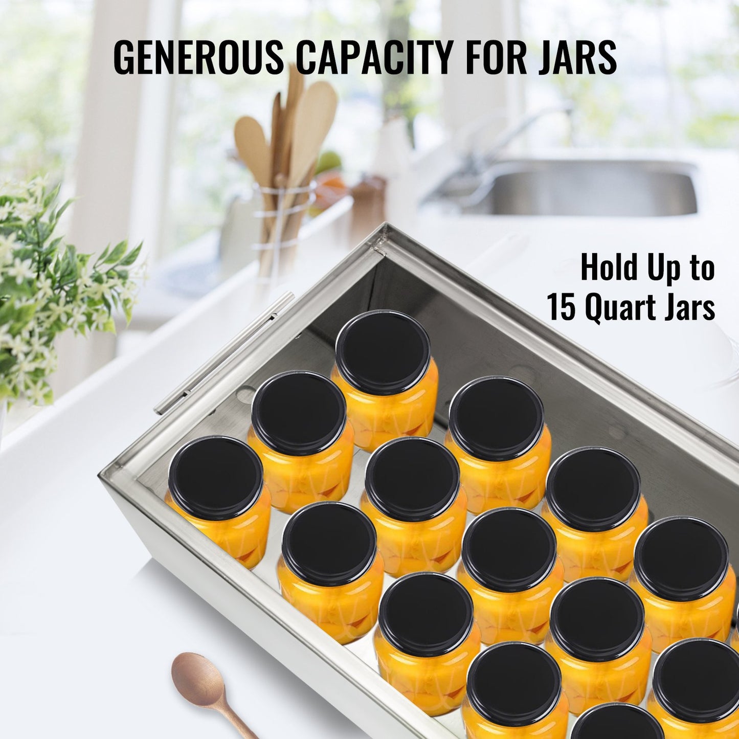VEVOR Water Bath Canner Stove Top Canners 15 Quart Stainless Steel with Rack