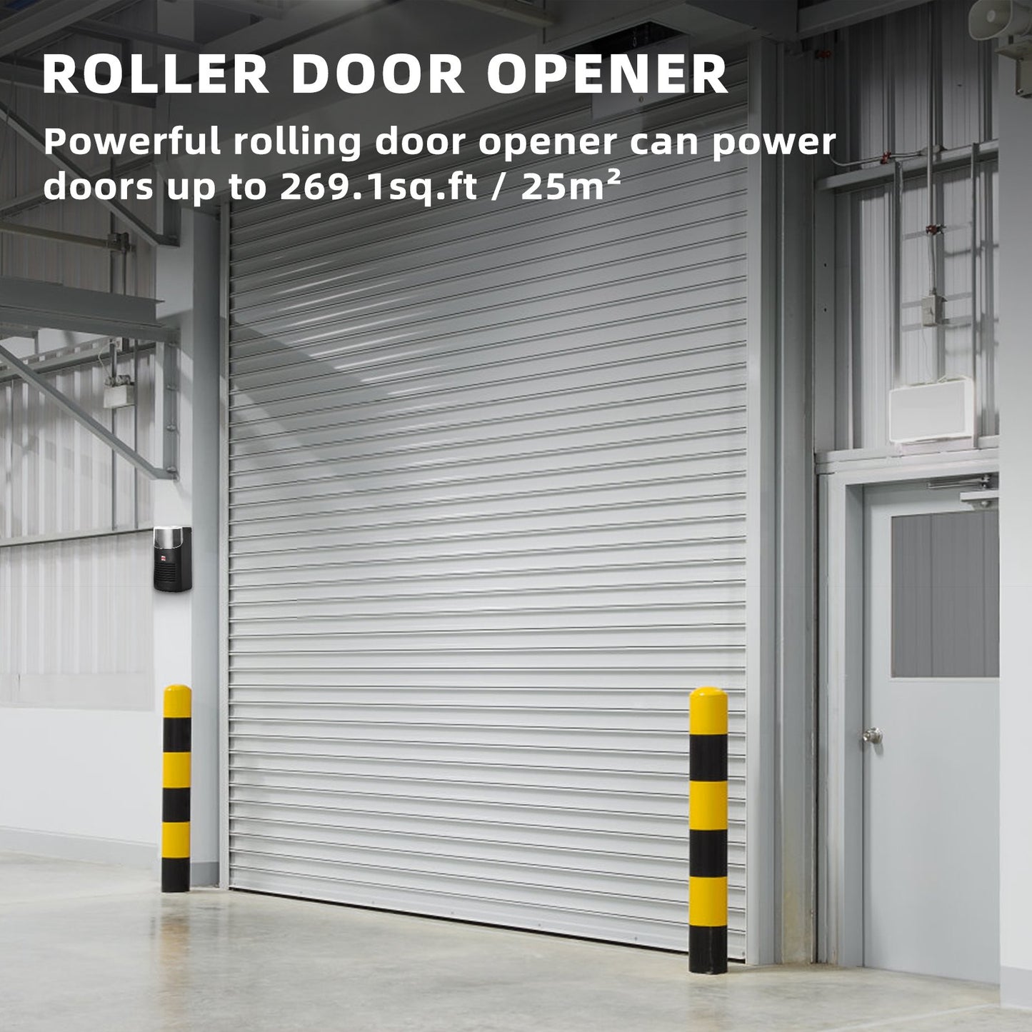 VEVOR Garage Roller Door Opener, 250 N Lift Force 164 ft Remote Control, 220V Electric