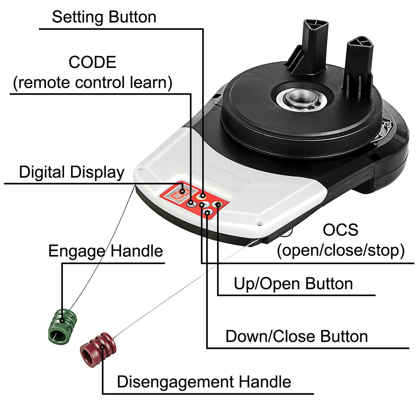 VEVOR Garage Roller Door Opener, 800 N Lift Force 164 ft Remote Control, 220V Electric