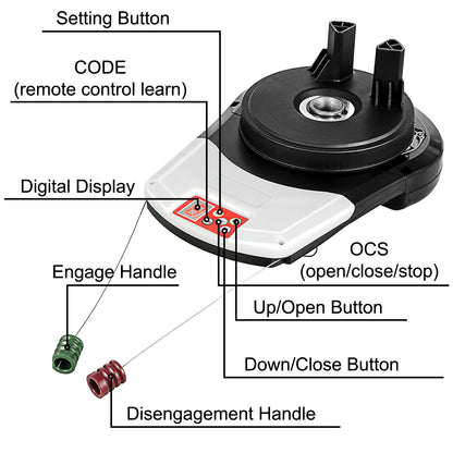 VEVOR Garage Roller Door Opener, 800 N Lift Force 164 ft Remote Control, 220V Electric