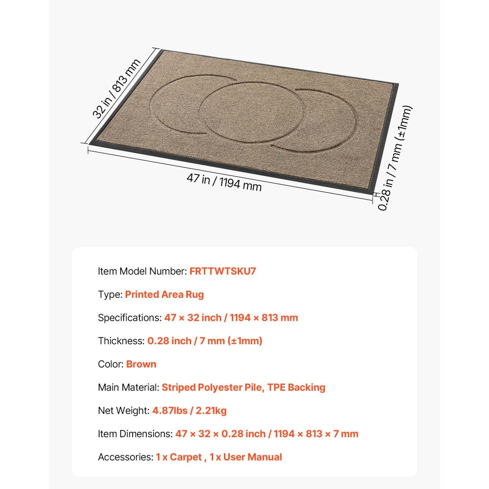 Front Door Mat, 1194 x 813 mm Commercial Floor Mat for Indoor and Outdoor, Modern Stylish Carpet with TPE Backing, Heavy