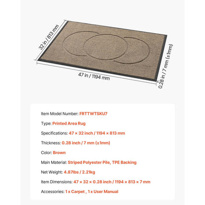 Front Door Mat, 1194 x 813 mm Commercial Floor Mat for Indoor and Outdoor, Modern Stylish Carpet with TPE Backing, Heavy