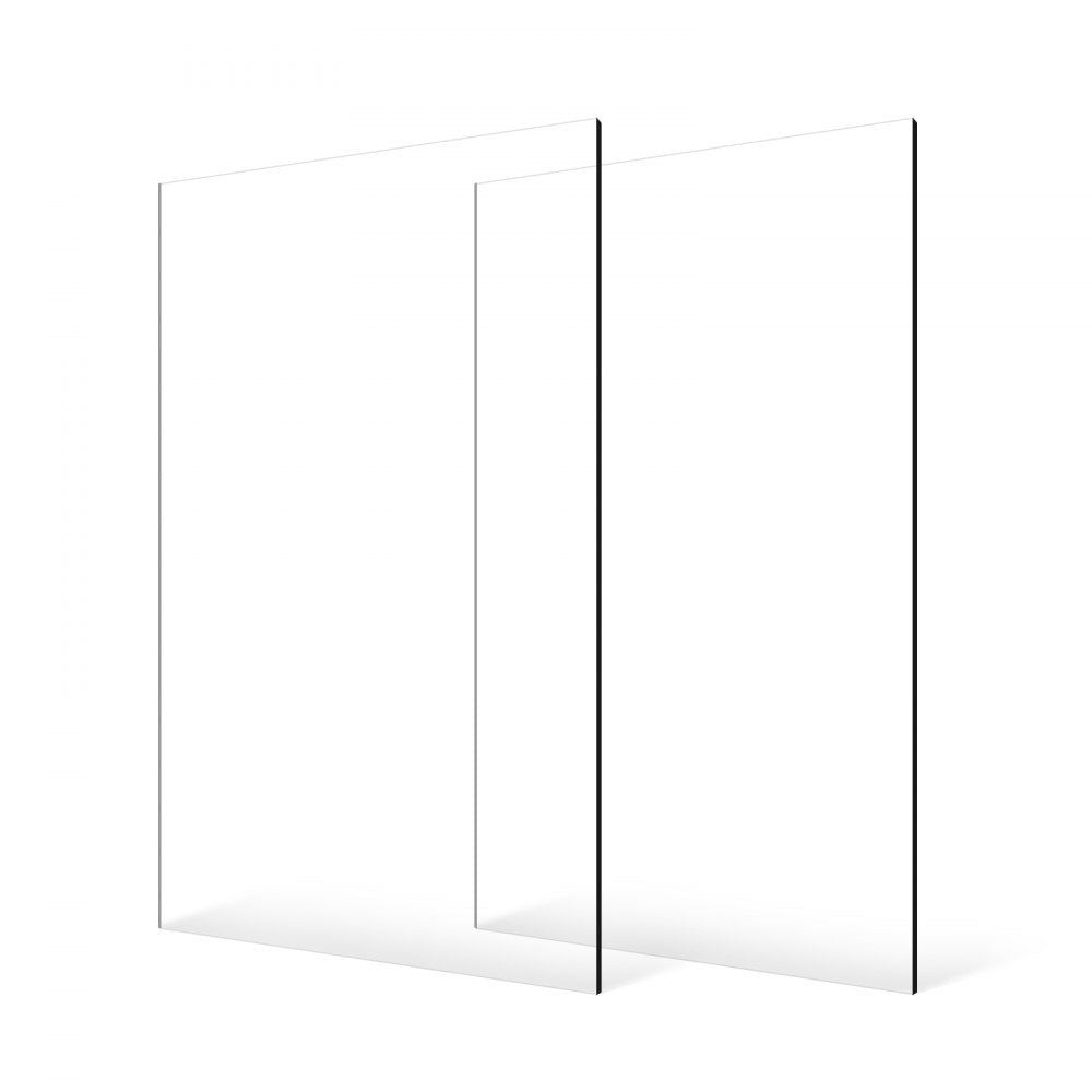 VEVOR 2-Pack Plexiglass Acrylic Sheets 610 x 1219 mm Plastic Sheets 3 mm Thick