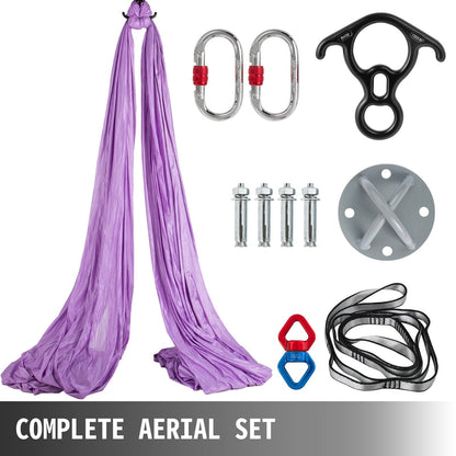 Aerial Yoga Hammock Set, 2.8x10m Swing for Home & Outdoor, Lavender
