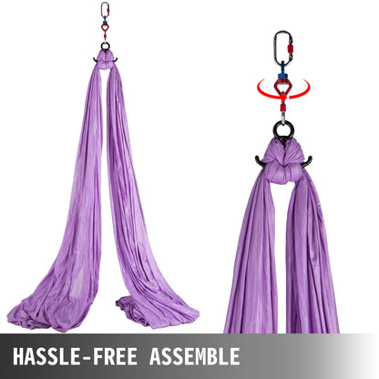 VEVOR Aerial Yoga Hammock Kit,11YD9.2FT Yoga Swing Set,Antigravity Ceiling Hanging