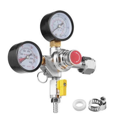 VEVOR Double Gauge Regulator, CO2 Regulator Gauge with 0-60PSI, Heavy Duty CO2 Gauge