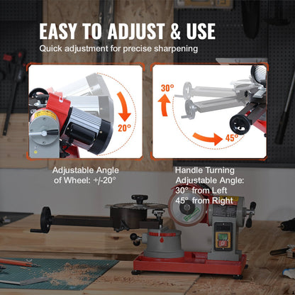 Circular Saw Blade Sharpener Grinder, 370W 3600RPM, 0.13m Grinding Wheel