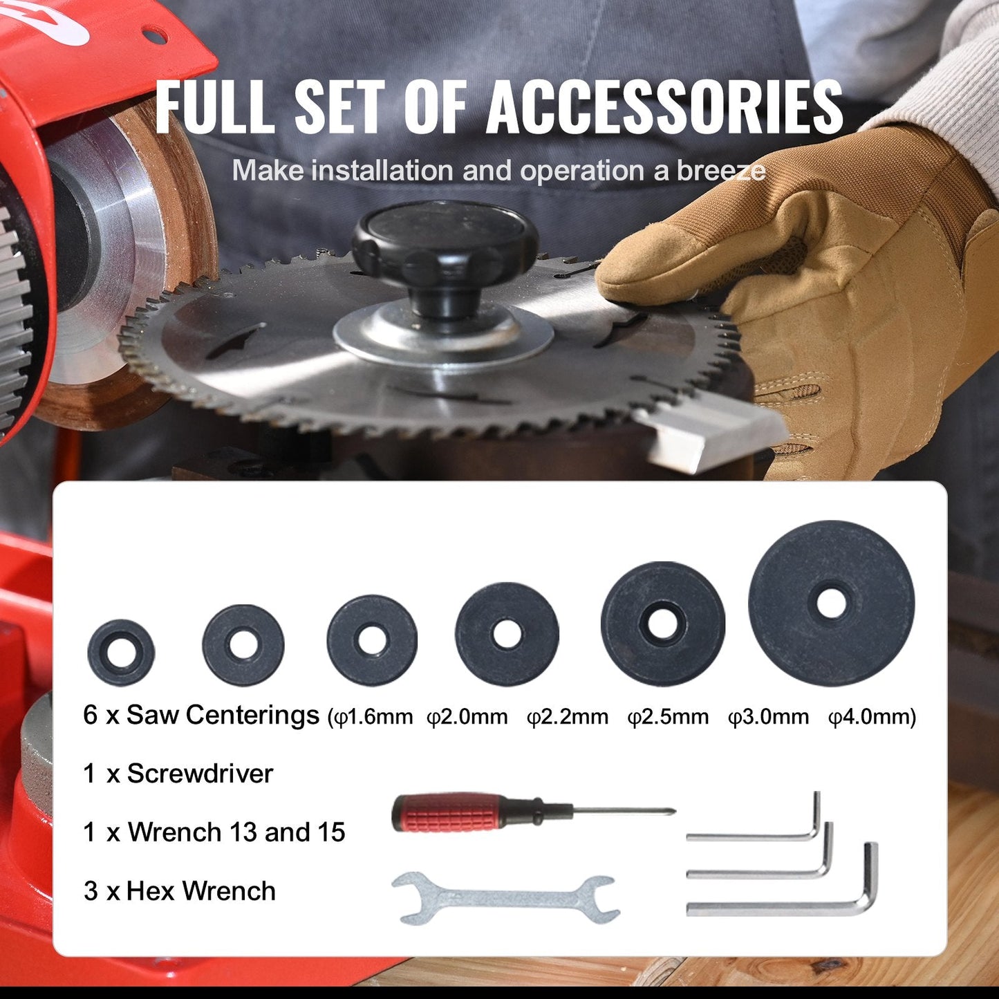 Circular Saw Blade Sharpener Grinder, 370W 3600RPM, 0.13m Grinding Wheel