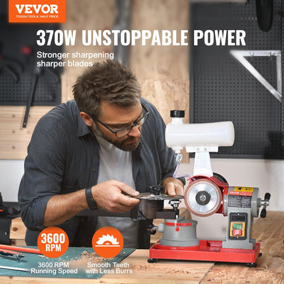 Electric Saw Blade Sharpener Grinder 370W, 3600RPM, Water-Cooled, 0.13m Wheel