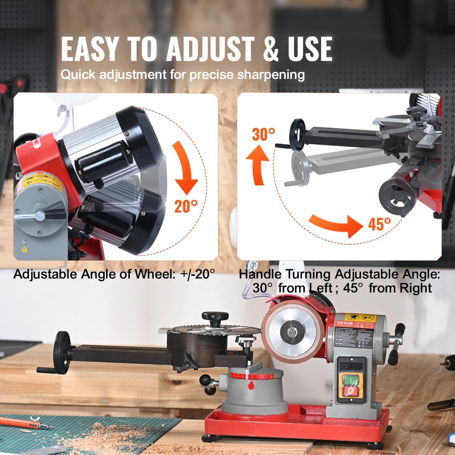 Electric Saw Blade Sharpener Grinder 370W, 3600RPM, Water-Cooled, 0.13m Wheel