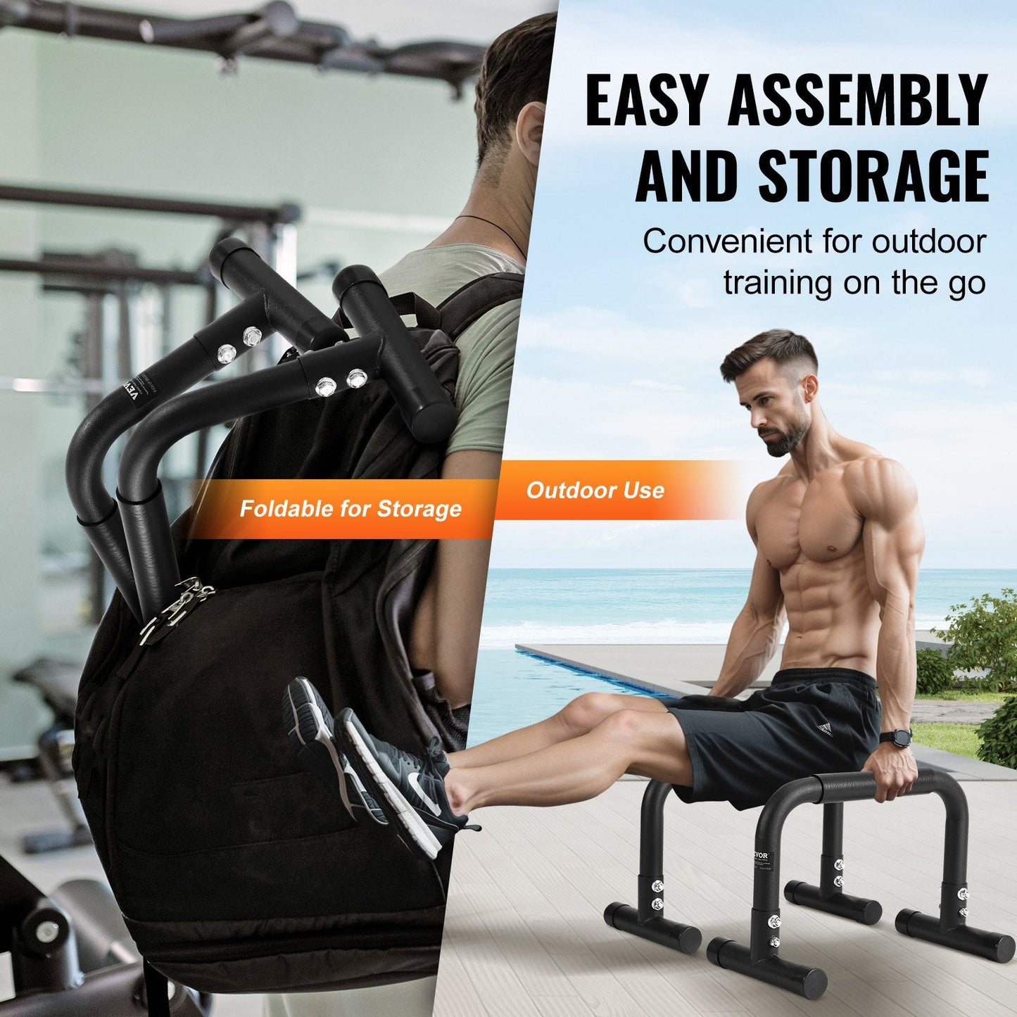 Heavy Duty Dip Stand Station, 227 kg Capacity, for Home Gym & Outdoor Fitness