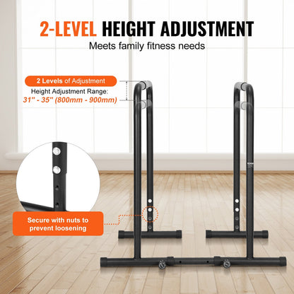 Heavy Duty Adjustable Dip Stand Station, 200 kg Capacity for Home Gym Fitness