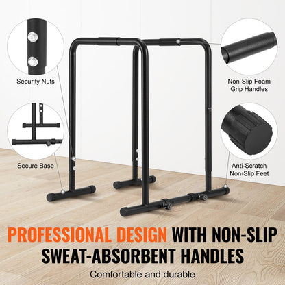 Heavy Duty Adjustable Dip Stand Station, 200 kg Capacity for Home Gym Fitness